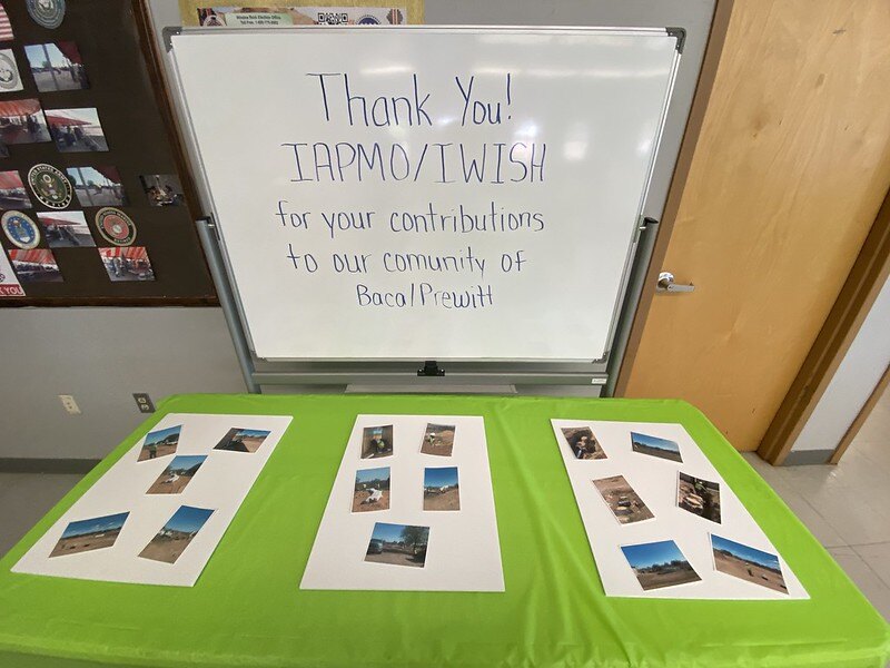 Thank you sign from Navajo Nation residents to IWSH plumber volunteers