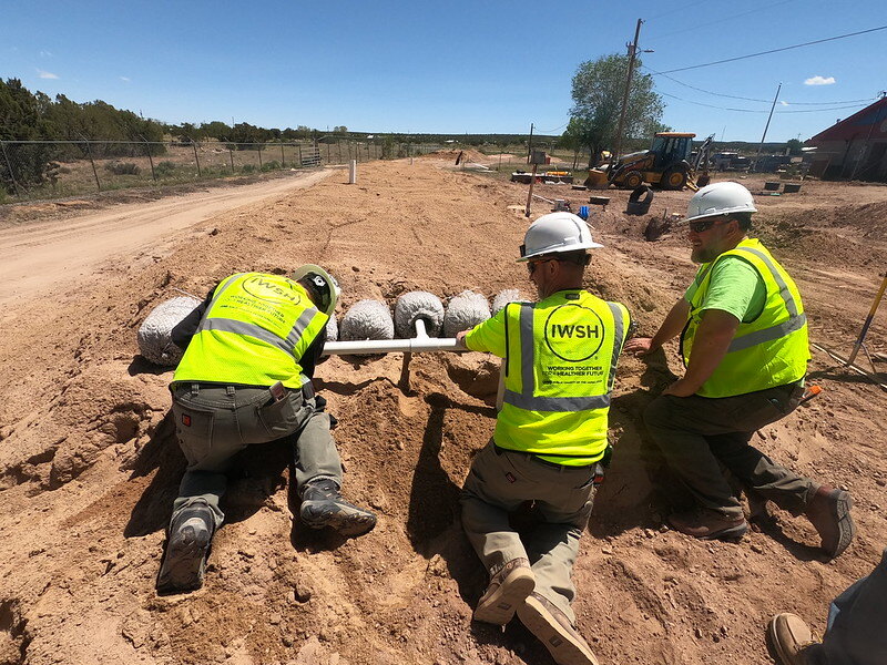 IWSH volunteers install a decentralized plumbing system on Navajo Nation