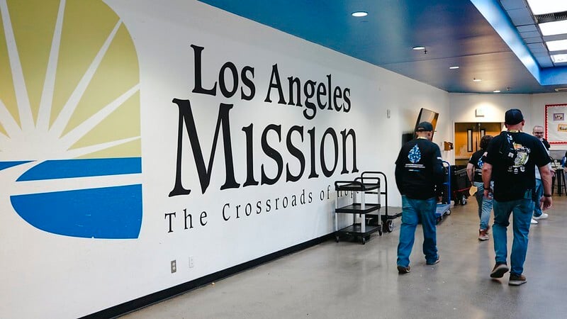 Sign inside the Los Angeles Mission