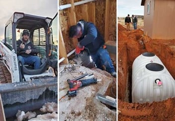 Plumbers at work on the IWSH Navajo Mountain Renovation Project